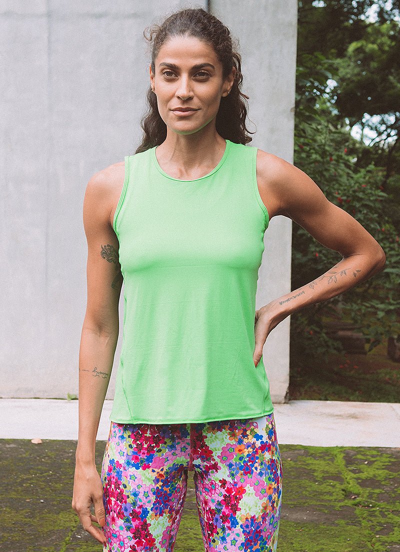 Connect Tank (Lemon Green) UPF 50+ tank tops Dona Jo Fitwear   