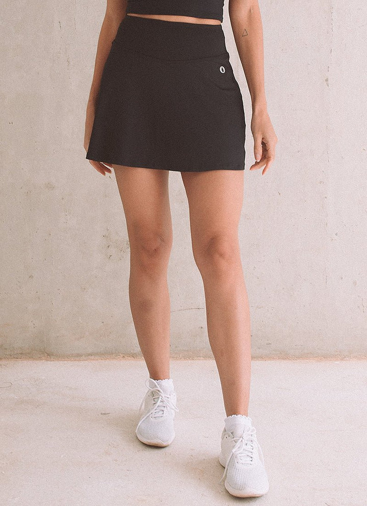 DJ High-Rise Skirt  (Black) skirts Dona Jo Fitwear Black XS Skirt 14.5"