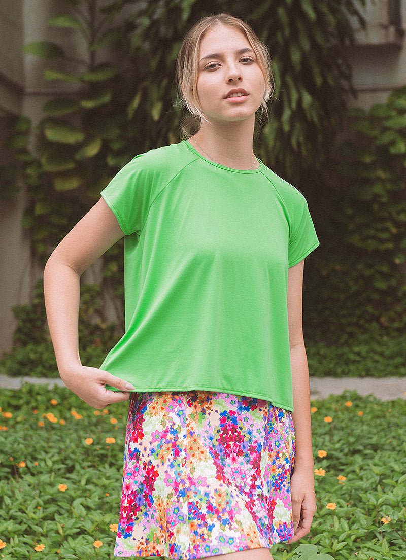 Move T (Lemon Green) UPF 50+ short sleeves Dona Jo Fitwear   