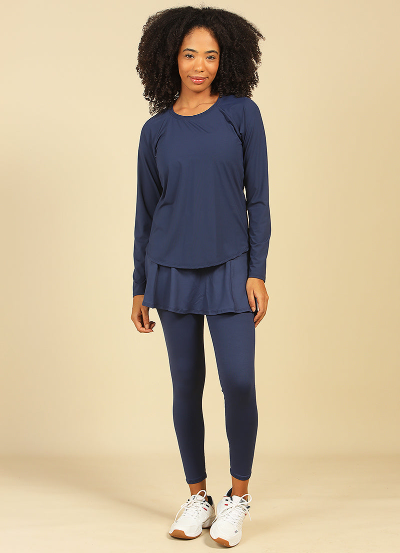 Endurance Top (Navy) long sleeves Dona Jo Fitwear   