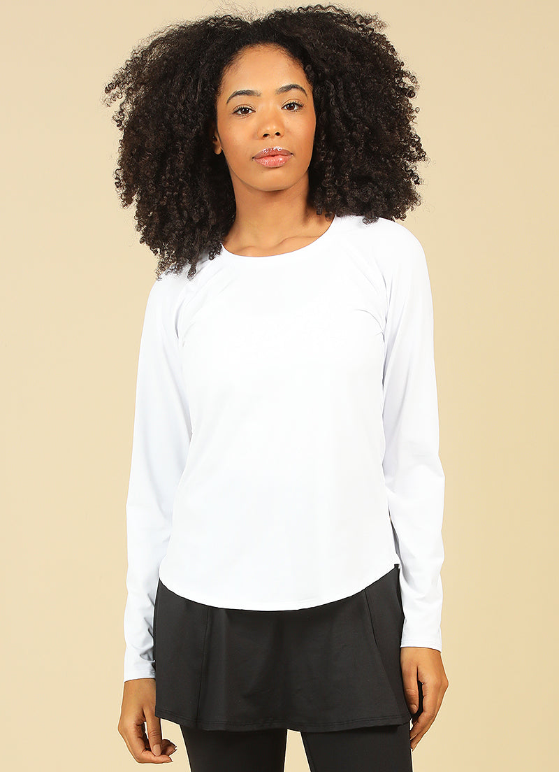 Endurance Top (White) long sleeves Dona Jo Fitwear White XS 