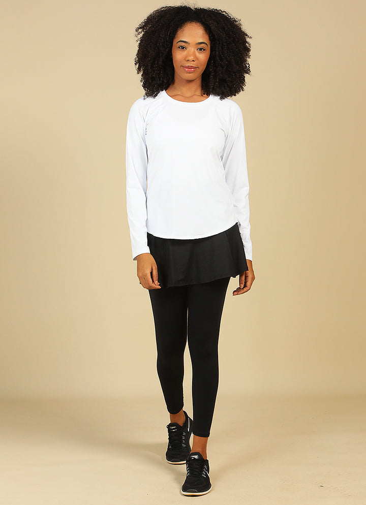 Endurance Top (White) long sleeves Dona Jo Fitwear   