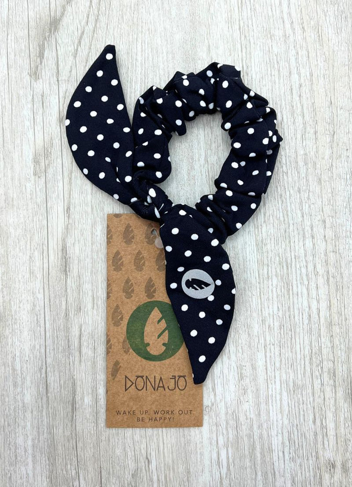 So Soft Scrunchy Accessories Dona Jo Fitwear Black Polka Dot  