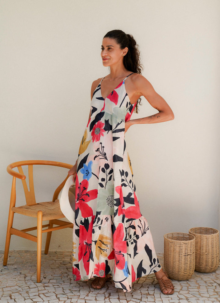 Sunset Maxi Dress (Lilies) Dresses Dona Jo Fitwear Lilies S