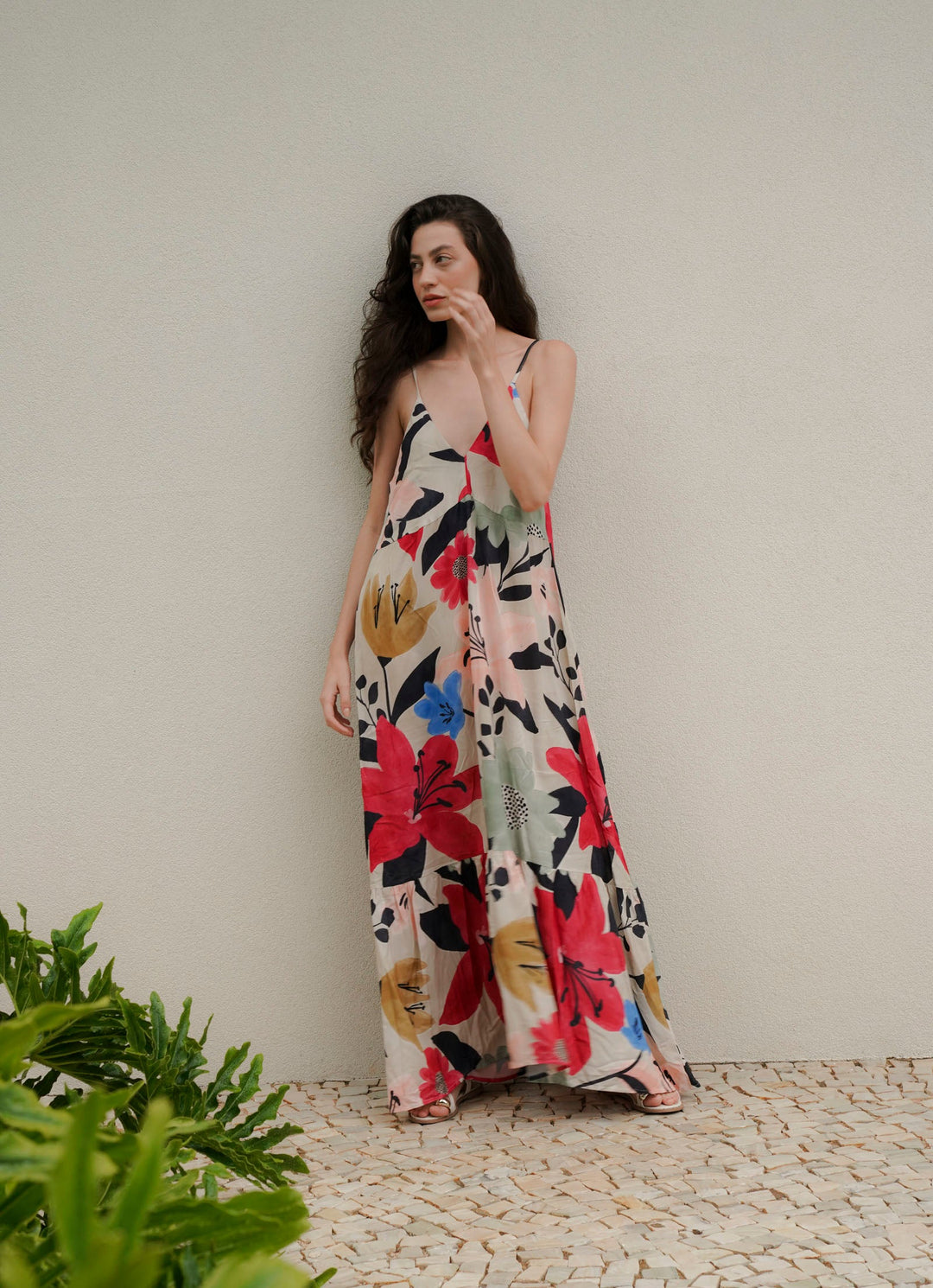 Sunset Maxi Dress (Lilies) Dresses Dona Jo Fitwear