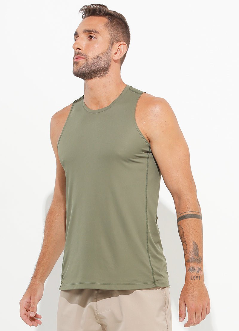 A.O.P Tank (Alcaparra) UPF 50+ tank tops Dona Jo Fitwear   