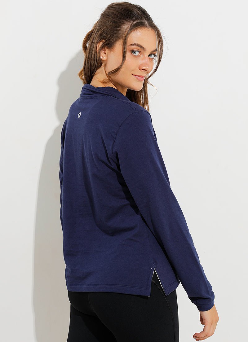 Court LS Polo (Navy) polos Dona Jo Fitwear   