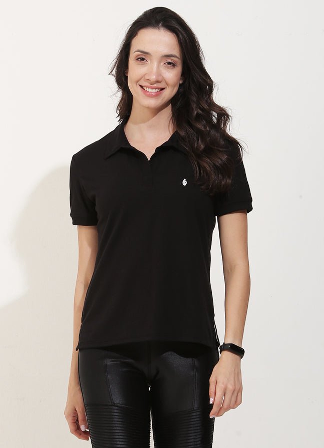 Court Polo (Black) polos Dona Jo Fitwear Black S