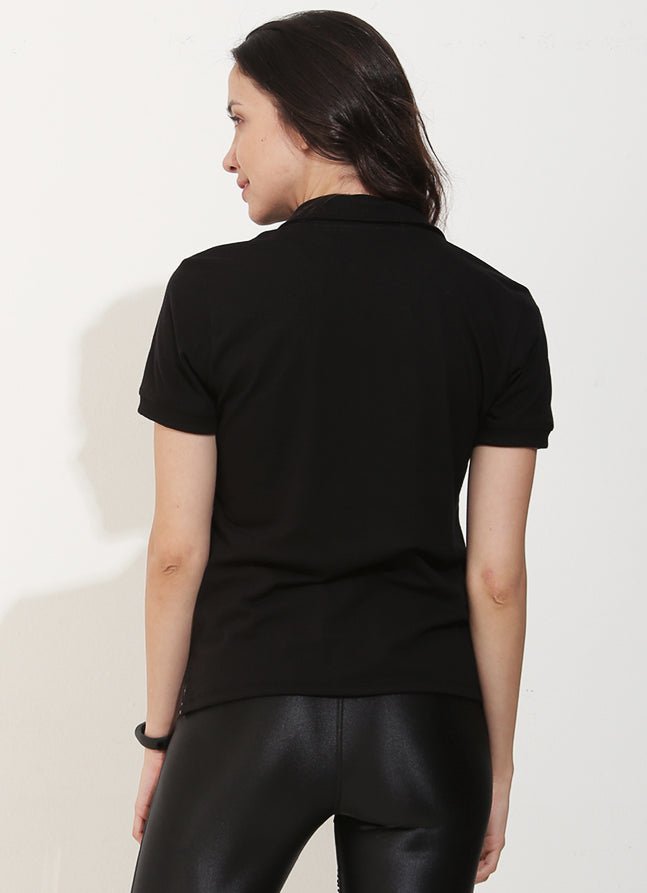 Court Polo (Black) polos Dona Jo Fitwear