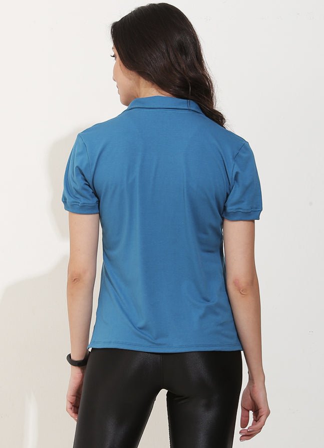 Court Polo (Blue) polos Dona Jo Fitwear   