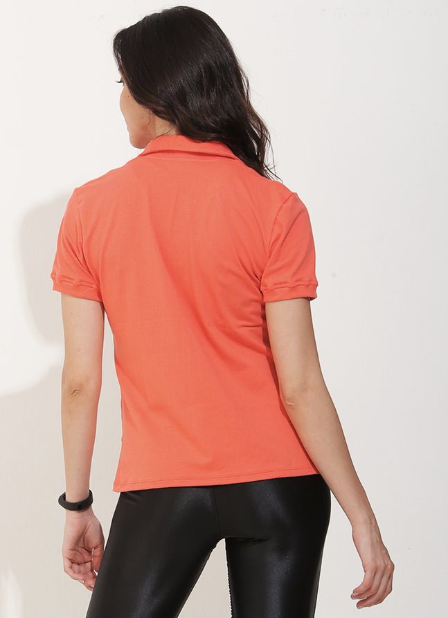 Court Polo (Orange) polos Dona Jo Fitwear   