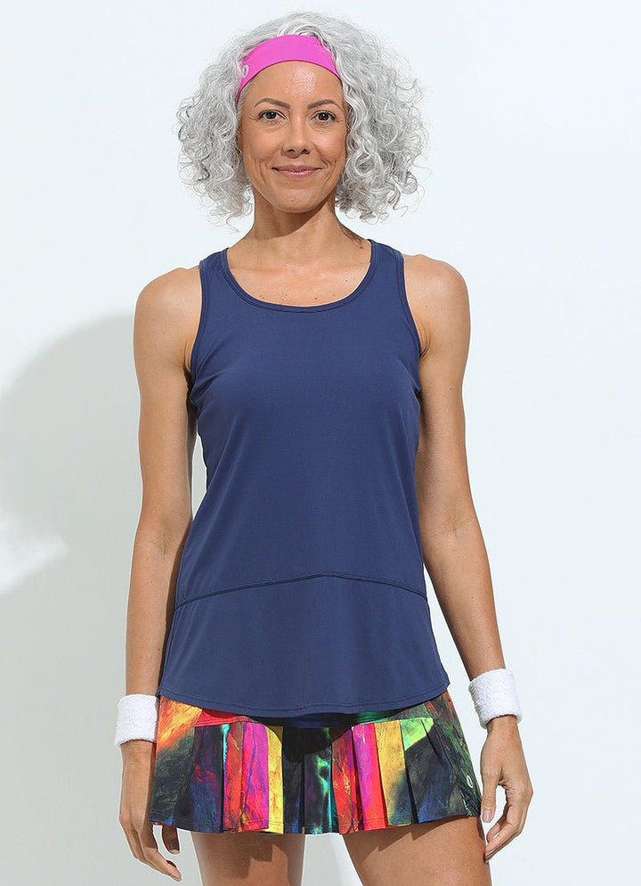 Day Glow Tank (Navy) tank tops Dona Jo Fitwear   