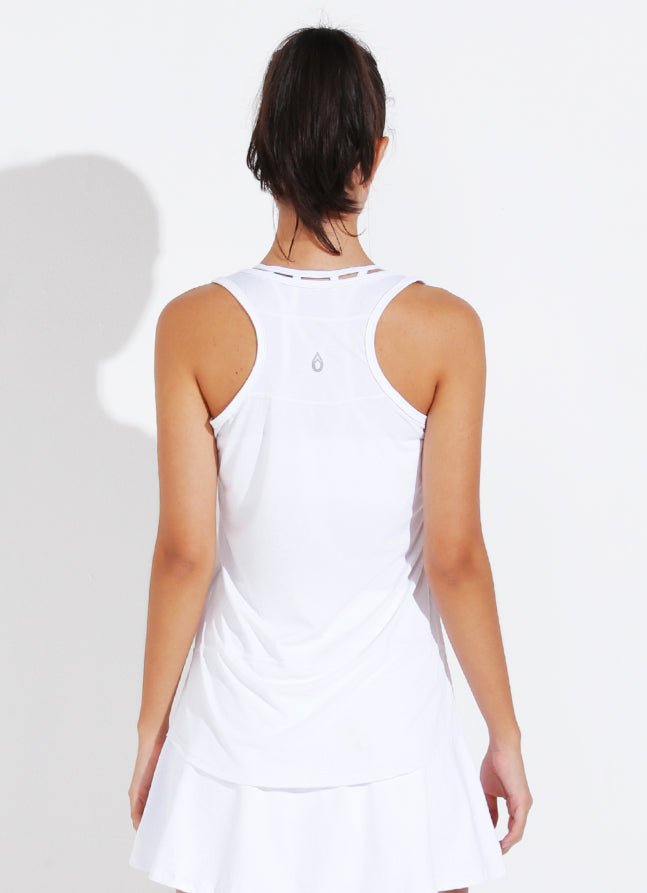 Day Glow Tank (White) tank tops Dona Jo Fitwear   