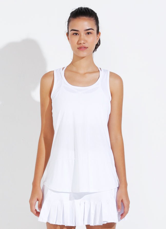 Day Glow Tank (White) tank tops Dona Jo Fitwear White S 