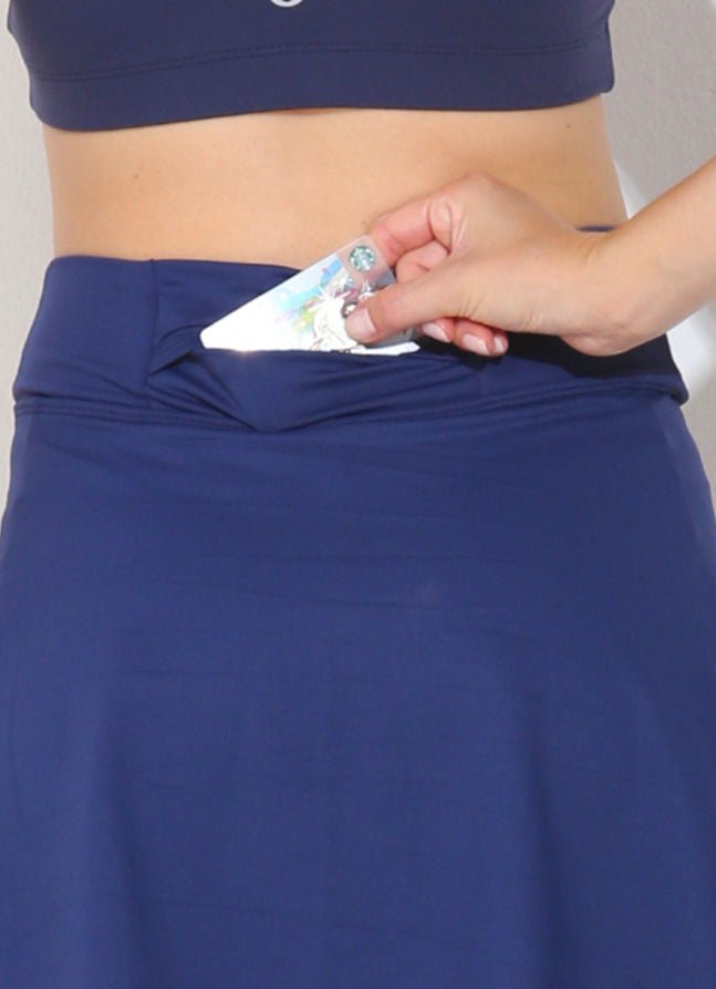 Flirty Skirt / Skort (Navy) 14.5" skirts Dona Jo Fitwear   