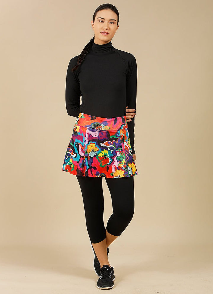 Love Skirted Capri (Amaryllis) skirted leggings Dona Jo Fitwear   