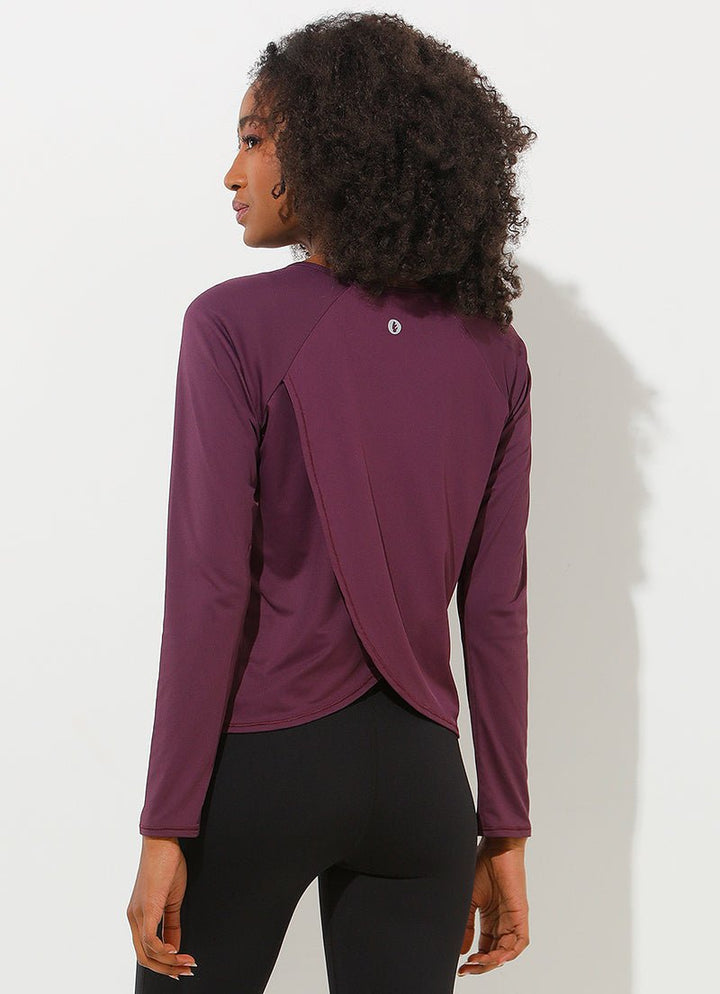 Move Shirt (Cabernet) UPF 50+ long sleeves Dona Jo Fitwear   