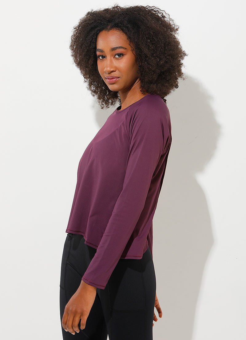 Move Shirt (Cabernet) UPF 50+ long sleeves Dona Jo Fitwear   