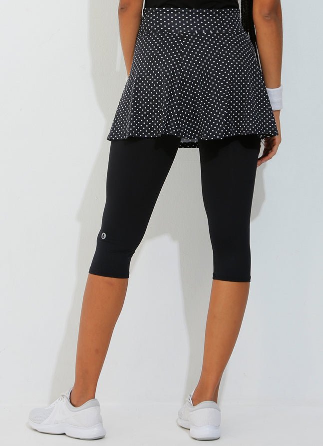 Skirted Capri Leggings UPF 50 Stylish Polka Dot Activewear Dona Jo