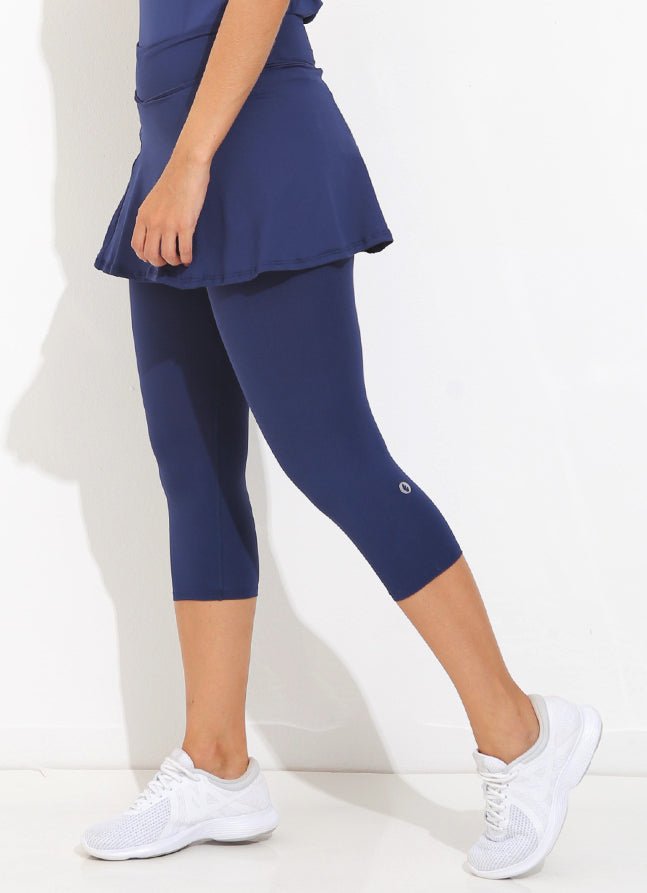 Skirted Capri ECO (Navy) skirted leggings Dona Jo Fitwear   