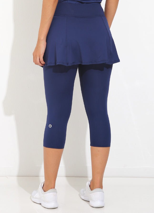 Skirted Capri ECO (Navy) skirted leggings Dona Jo Fitwear   