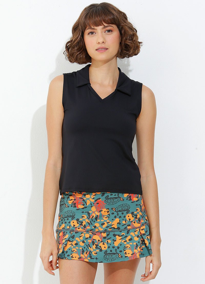 Sunshine Polo (Black) UPF 50+ polos Dona Jo Fitwear Black S