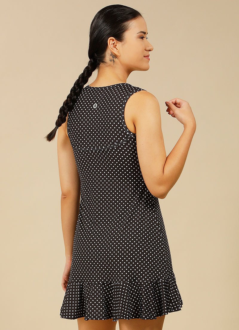 Up Dress (Black Polka Dot) Dresses Dona Jo Fitwear   