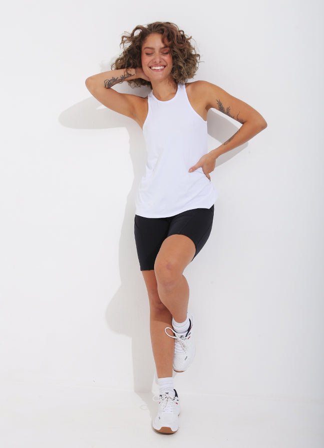 Urban Tank (White) UPF 50+ tank tops Dona Jo Fitwear   