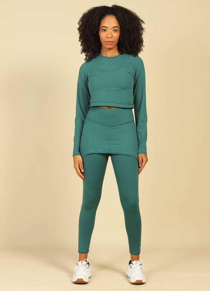 UV Pro Cropped (Verde Real) UPF 50+ long sleeves Dona Jo Fitwear   