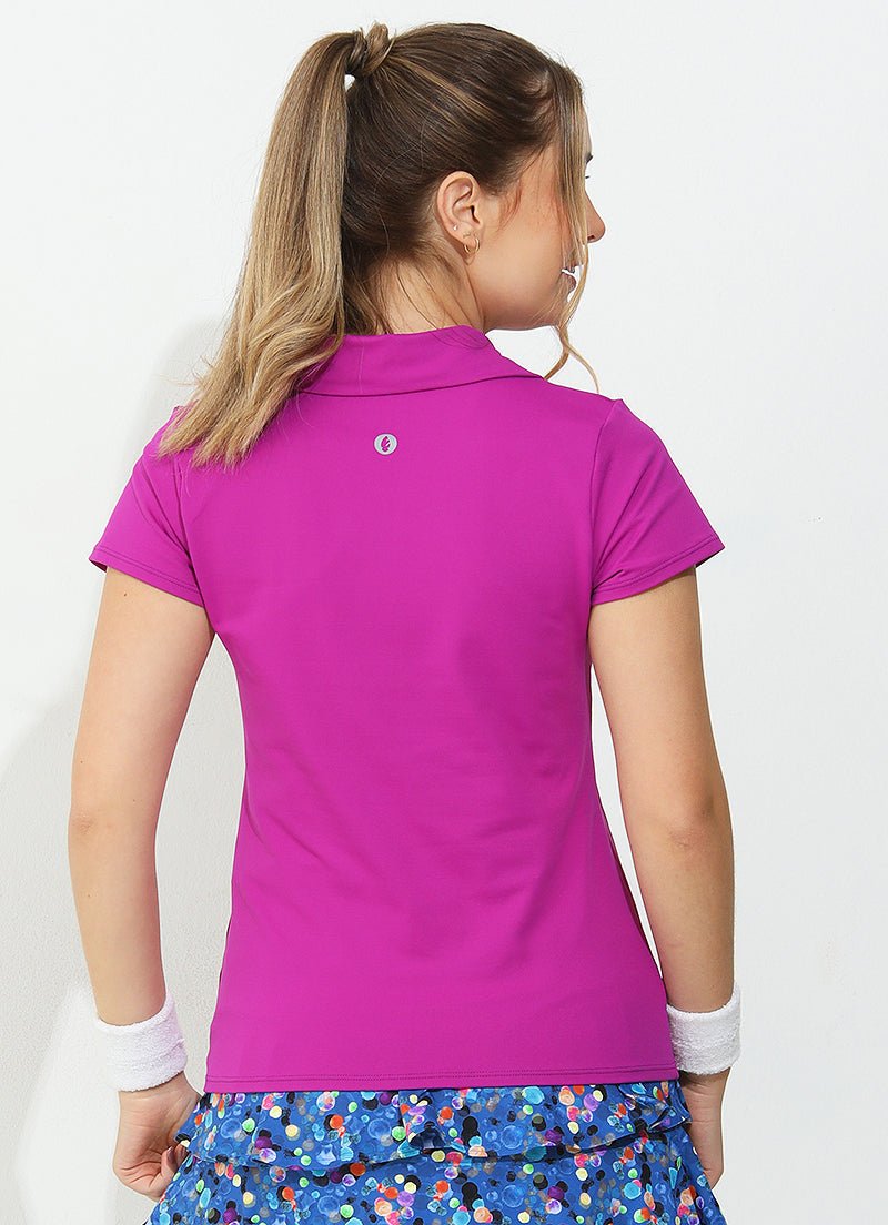 Vie Polo (Magenta) UPF 50+ polos Dona Jo Fitwear   